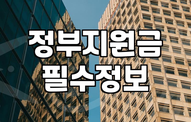 보조금 지원 대상 선정 기준과 실무적인 유의사항