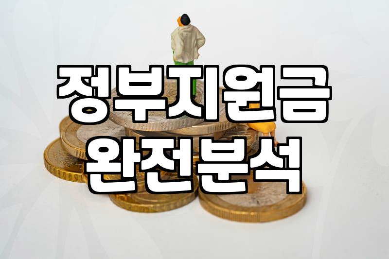 보조금 신청 조건과 실제 지급까지 걸리는 기간