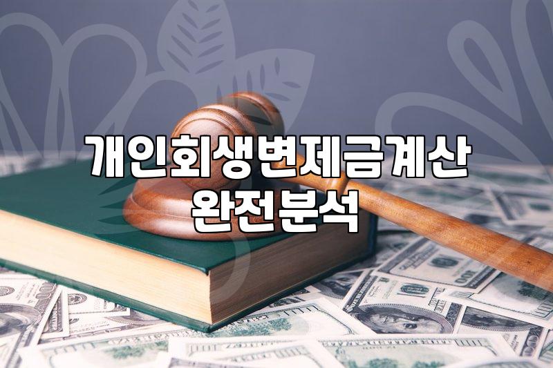 개인회생청산가치 계산 원리와 재산 범위 산정 기준