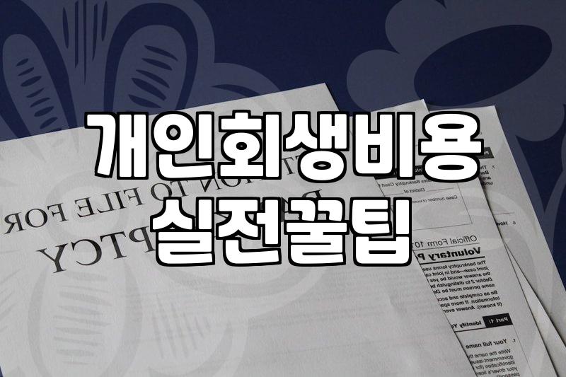 개인회생 비용과 진행 과정에서 놓치기 쉬운 실무적인 부분들