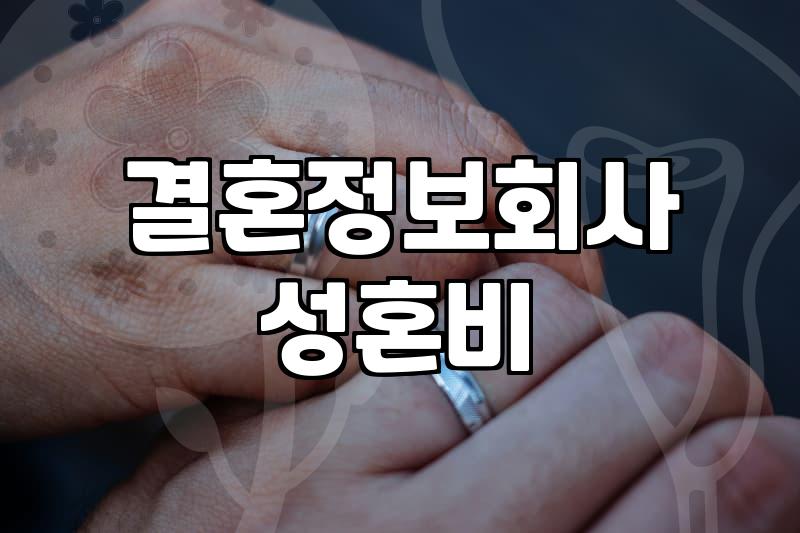 결혼정보회사, 솔직히 성혼비는 얼마 정도 내야 할까?