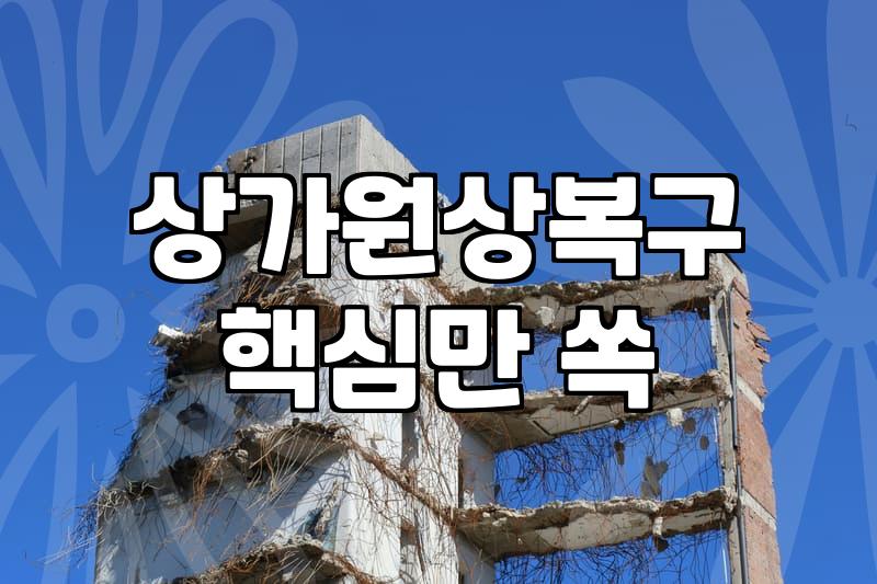 소상공인철거 비용 절감과 정부 지원금 신청 전략