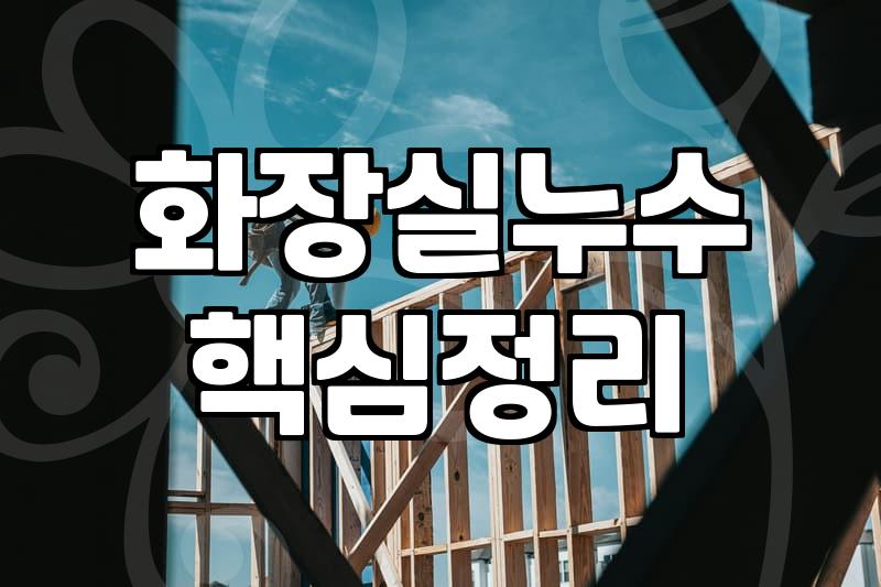 원룸 화장실 배관 누수, 직접 해결하려다 생긴 일과 현실적인 대처법