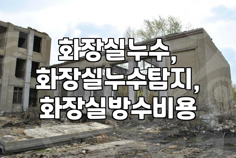 화장실 방수 공사, 비용은 얼마나 들까? 꼭 알아야 할 정보들